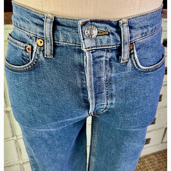 Redone Re/Done 90’s High Rise Ankle Crop Jeans 26 - Picture 4 of 14